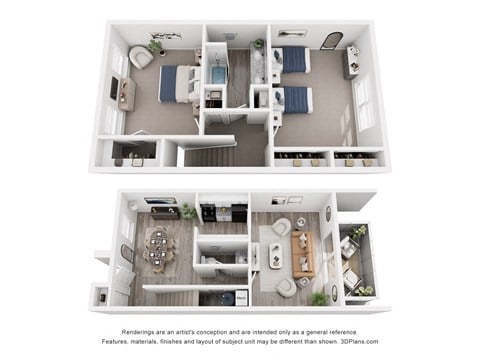 Floor plan for 2 beds, 1.5 baths, 1200 sqft